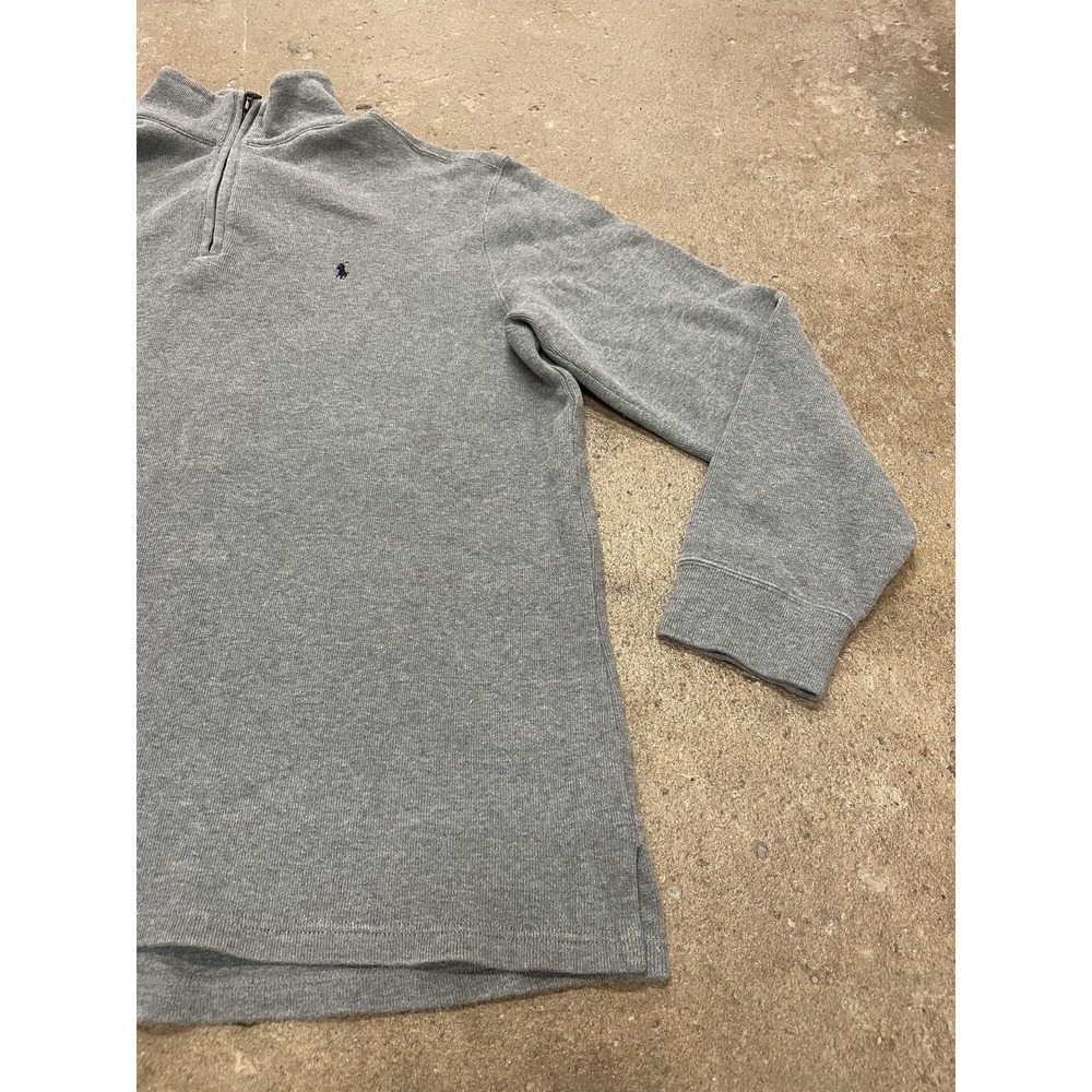 Polo Ralph Lauren Sweater Mens XL Gray Quarter Zip Mock Neck Pony Logo Pullover - Picture 3 of 16